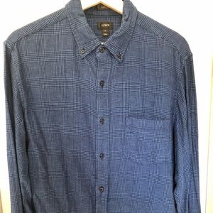 J Crew Mens Long Sleeve Glen Plaid Pattern Shirt